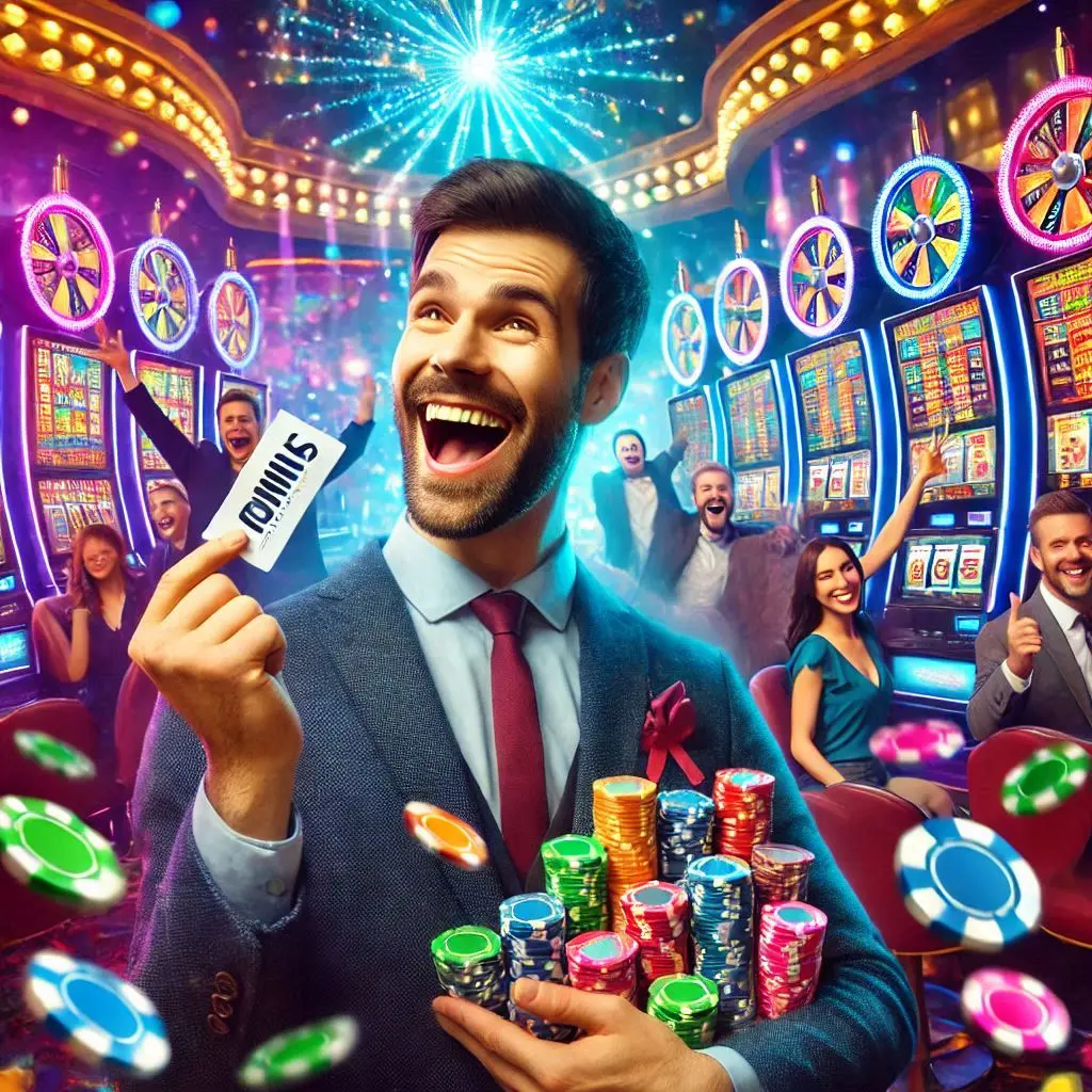 bonus dans les mains d'un joueur de WIN UNIQUE CASINO